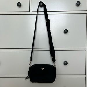 Kate spade small black camera bag crossbody nylon purse